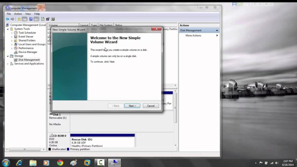 Backup Your Music Videos and Pictures  For Free with (Windows Disk Management)
