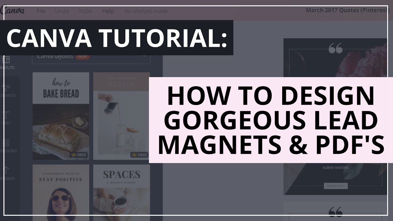 Canva Tutorial: How To Design Gorgeous Lead Magnets And PDF's