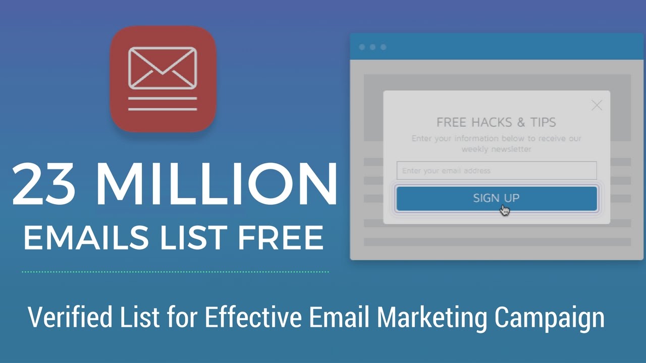 Email Marketing: Download 23 Million Verified Emails List Free